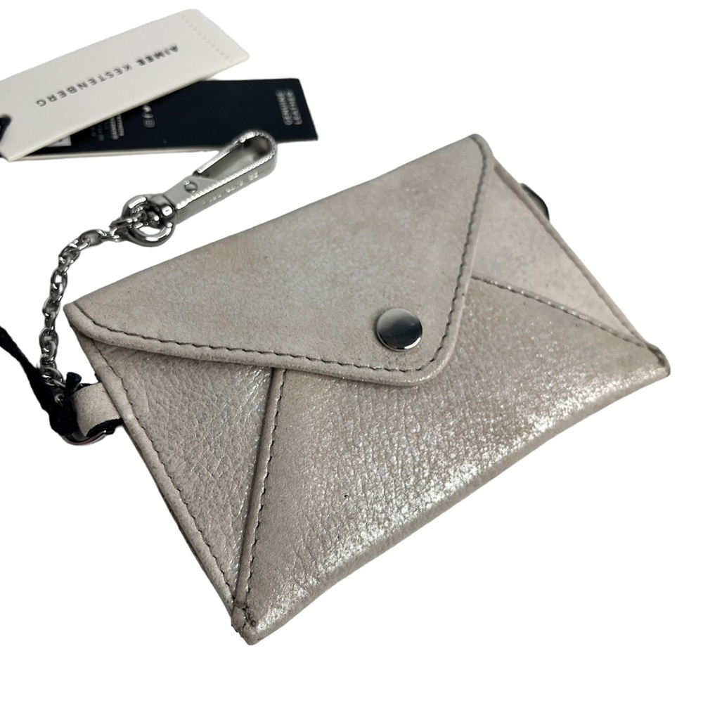 NWT Aimee Kestenberg Leather Stone Silver Ashley Pouch - Picture 2 of 10